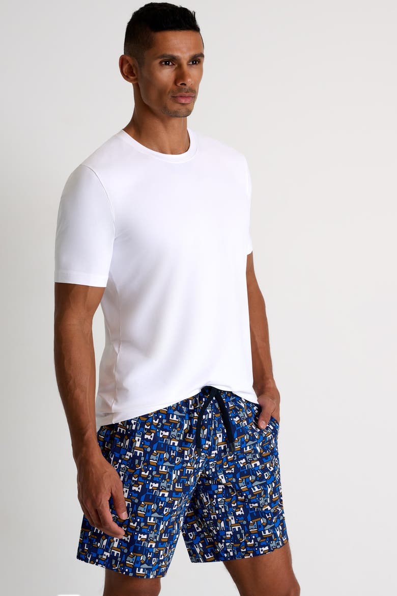 Long fit stretch swim trunks, Alternate, color, Print