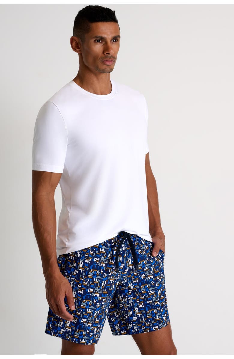 SHAN Long fit stretch swim trunks, Alternate, color, Print