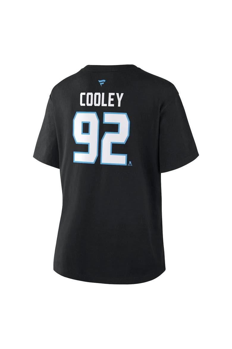 Women's Fanatics Logan Cooley Black Utah Mammoth Authentic Stack Name & Number T-Shirt, Alternate, color, Black
