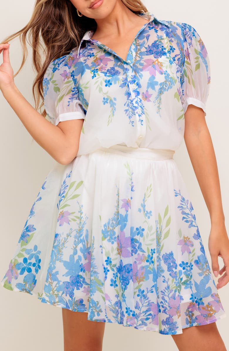 FLYING TOMATO Floral Print Miniskirt, Alternate, color,