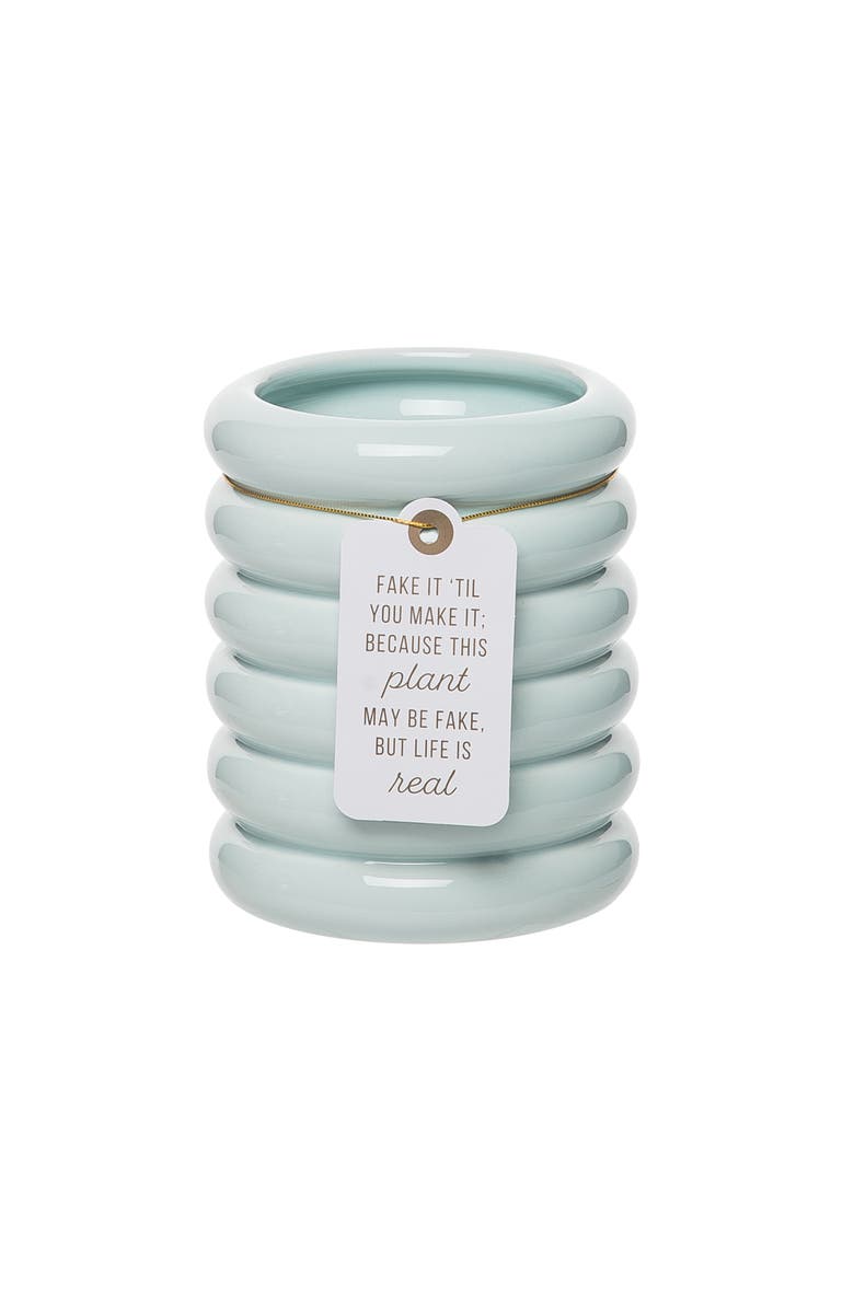 Totalee Gift Fake It Mint Planter Ceramic Green, Main, color, Green