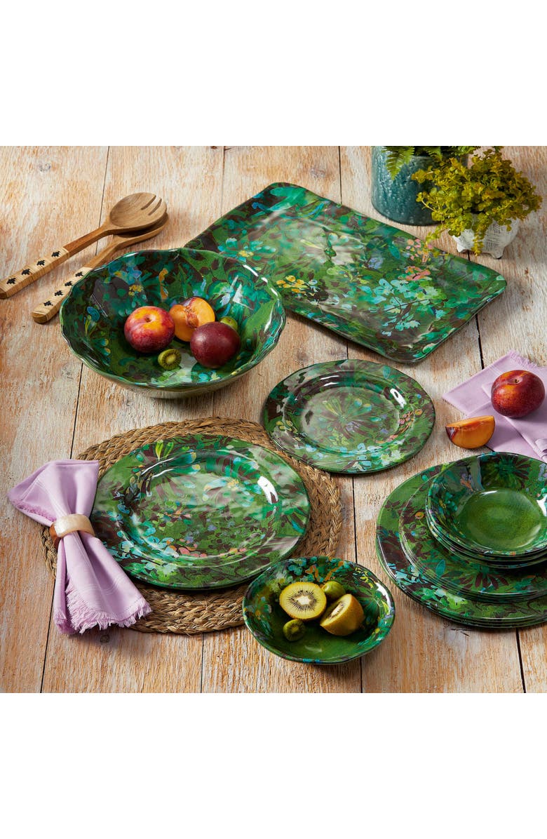 tag Botanica Green Floral Print Melamine Serving Platter, Alternate, color, Green