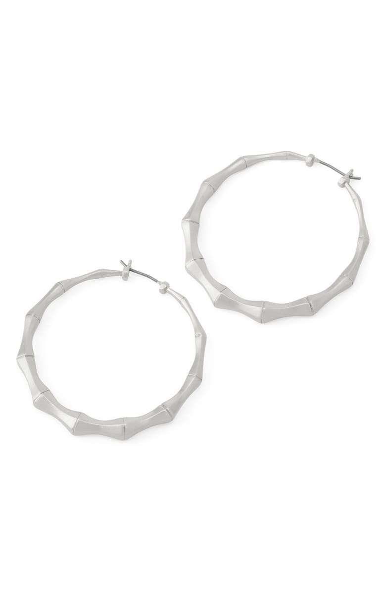 AllSaints Medium Angular Hoop Earrings, Alternate, color, Warm Silver