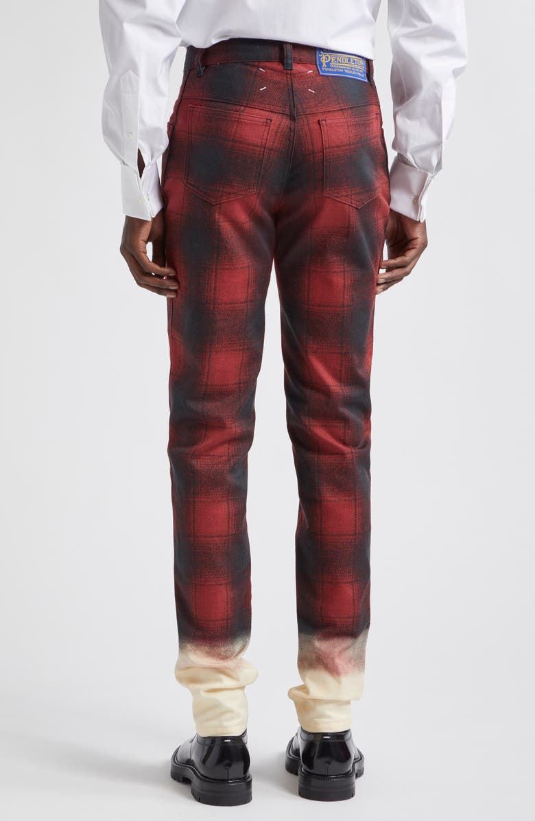 Maison Margiela x Pendleton Plaid Ombré Stretch Cotton Trousers, Alternate, color, 