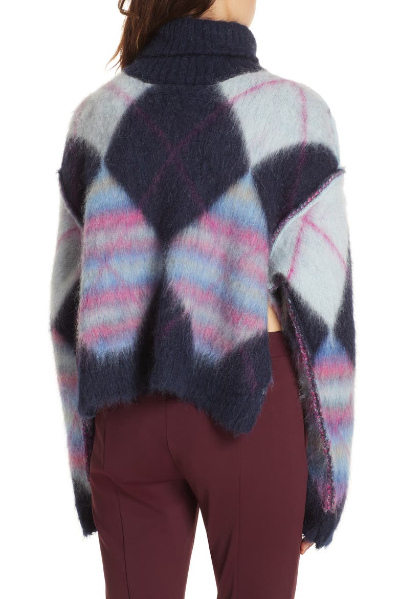 Mohair & Alpaca Blend Turtleneck Sweater, Alternate, color, NEW NAVY