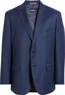 DANIEL HECHTER Navy Textured Wool Blend Sport Coat