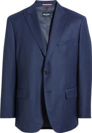 DANIEL HECHTER Navy Textured Wool Blend Sport Coat