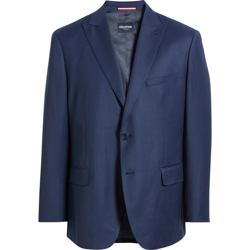 Daniel Hechter Navy Textured Wool Blend Sport Coat In Multi