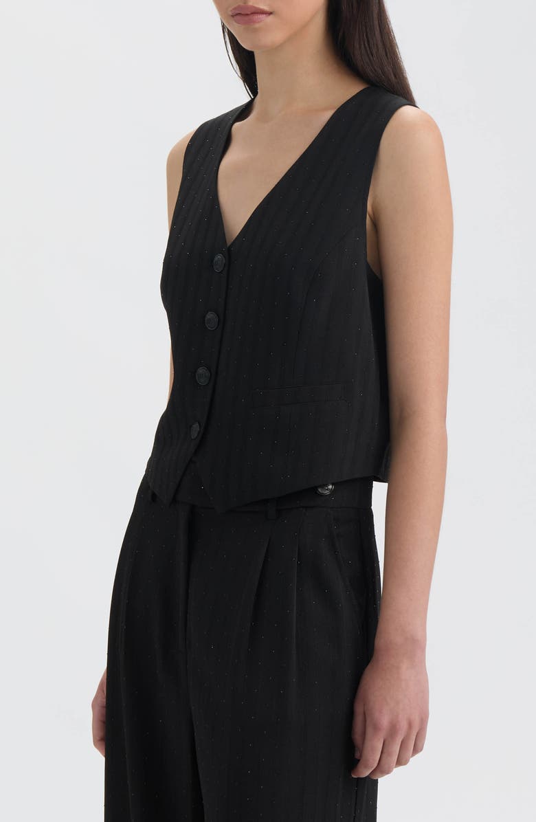 NVLT Rhinestone Embellished Vest, Alternate, color, Black