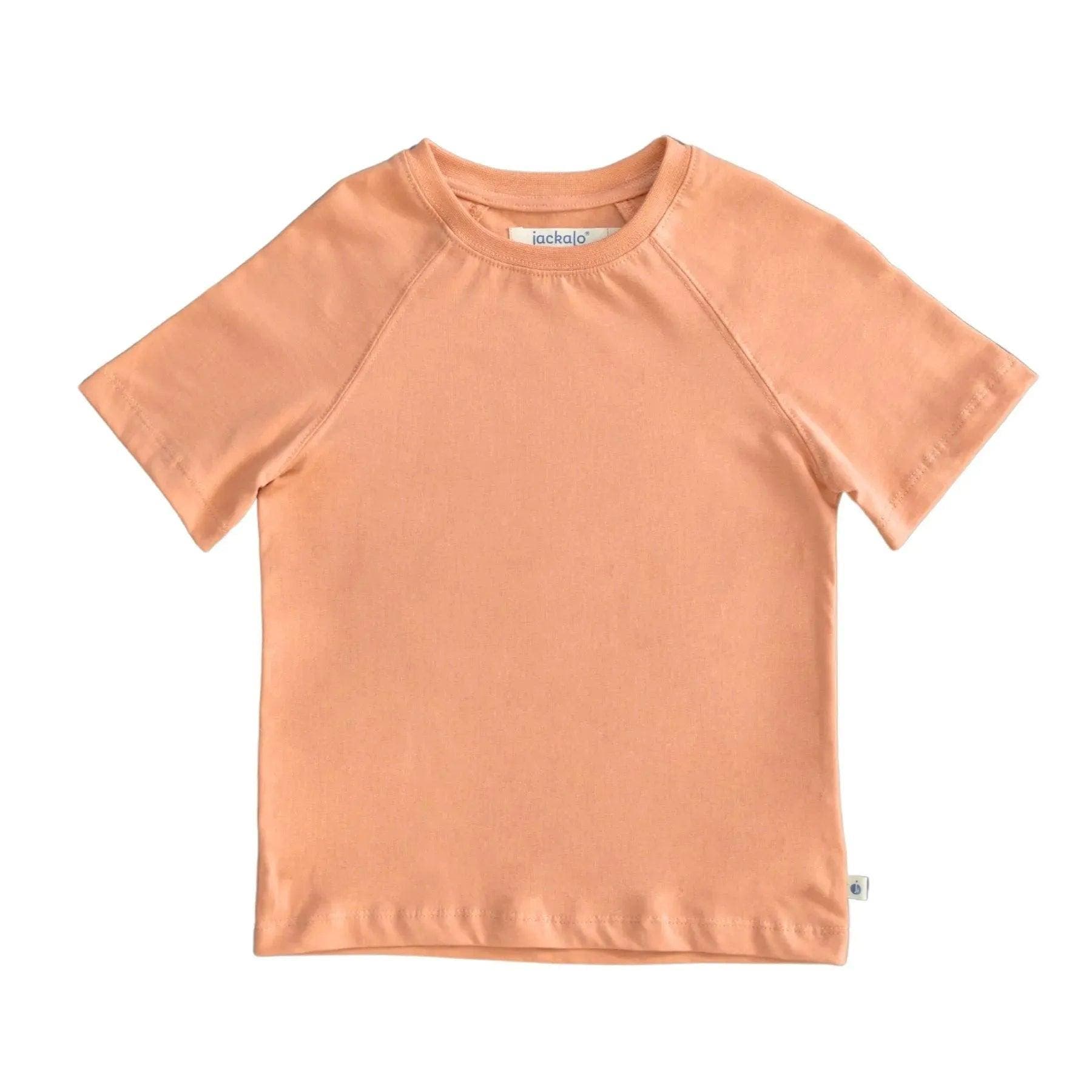 Jackalo Kids' Organic Cotton Raglan T-Shirt in Sherbet 
