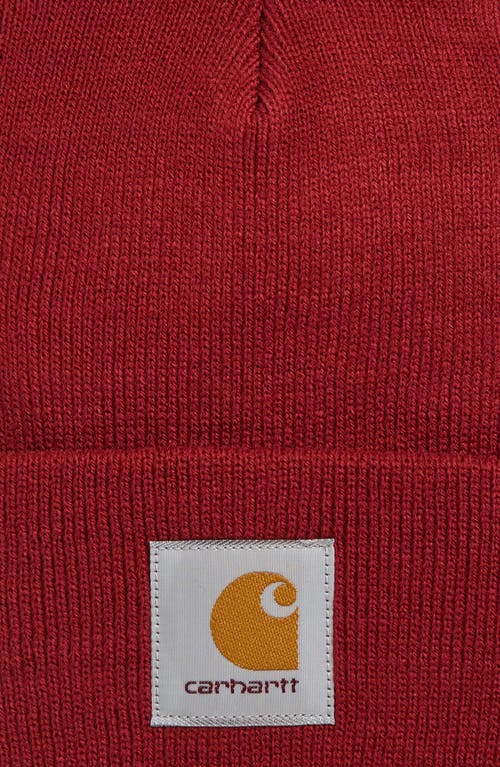 Carhartt Work In Progress Short Watch Beanie In Red