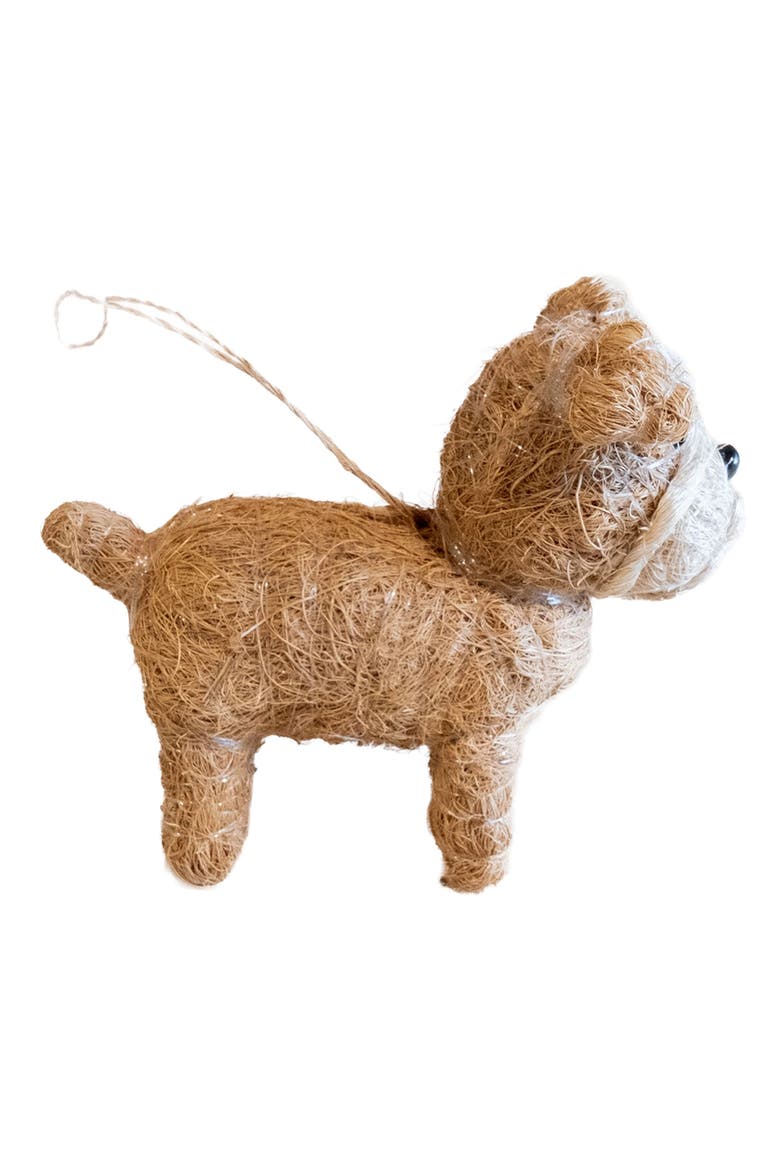 English Bulldog Handwoven Ornament, Alternate, color, BROWN/ WHITE