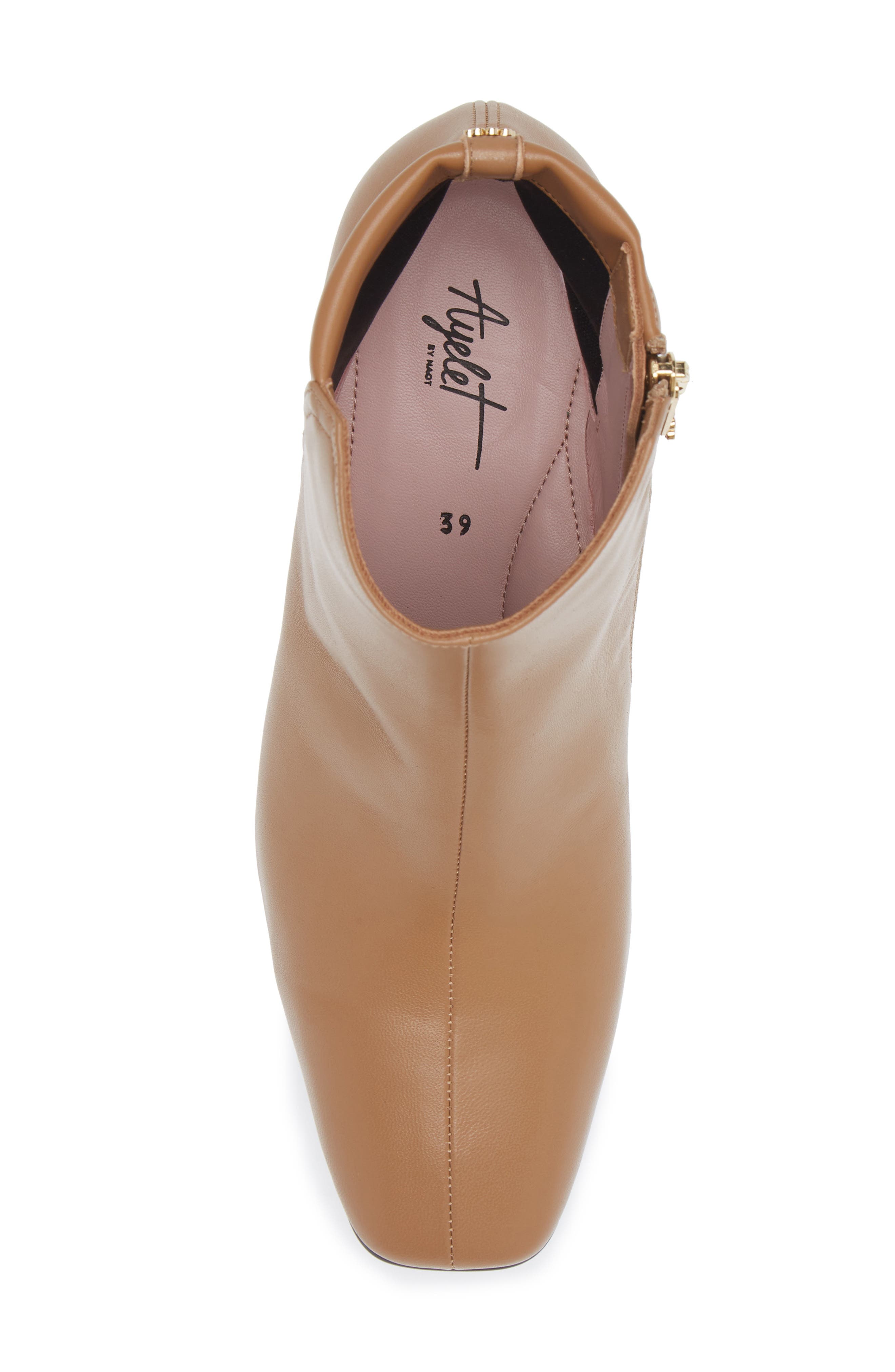 Dolly Square Toe Bootie, Alternate, color, STRETCH NAPPA LEATHER/ CAMEL