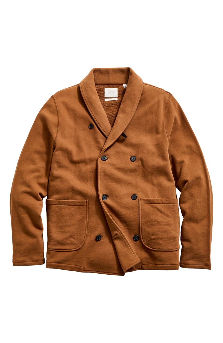 Billy Reid John Shawl Collar French Terry Jacket, Alternate, color, Oak Brown