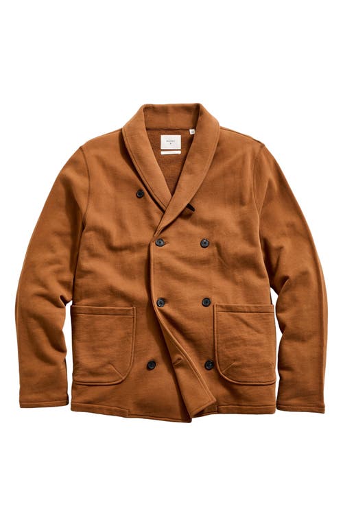 Billy Reid John Shawl Collar French Terry Jacket In Brown