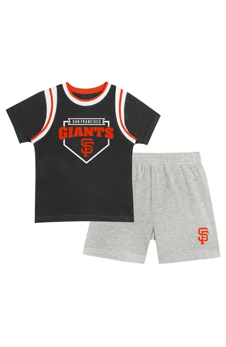 Outerstuff Toddler Fanatics Branded Black/Gray San Francisco Giants Bases Loaded T-Shirt & Shorts Set, Alternate, color,
