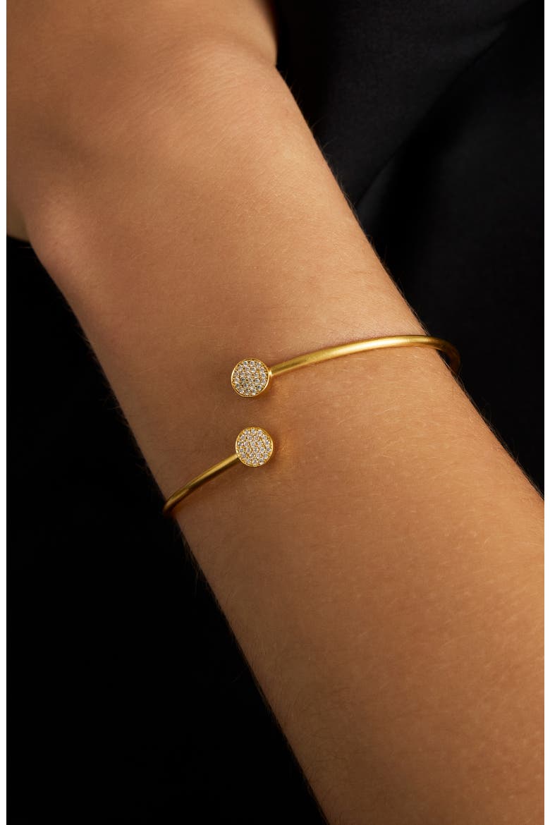 Mirabeaux Pavé Twist Bangle, Alternate, color, WHITE CZ/GOLD
