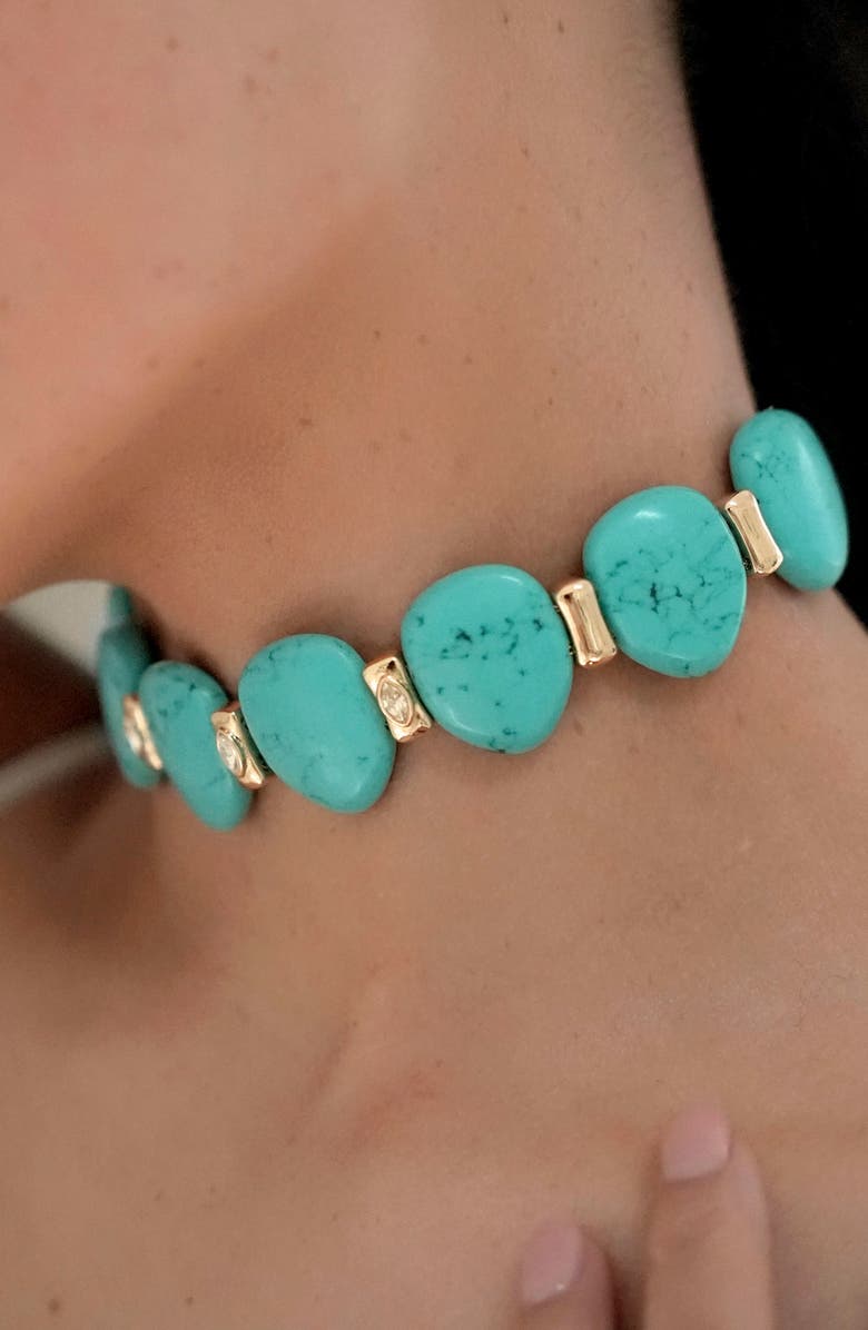 Ettika Reconstituted Turquoise Solstice Choker Necklace, Alternate, color, Turquoise