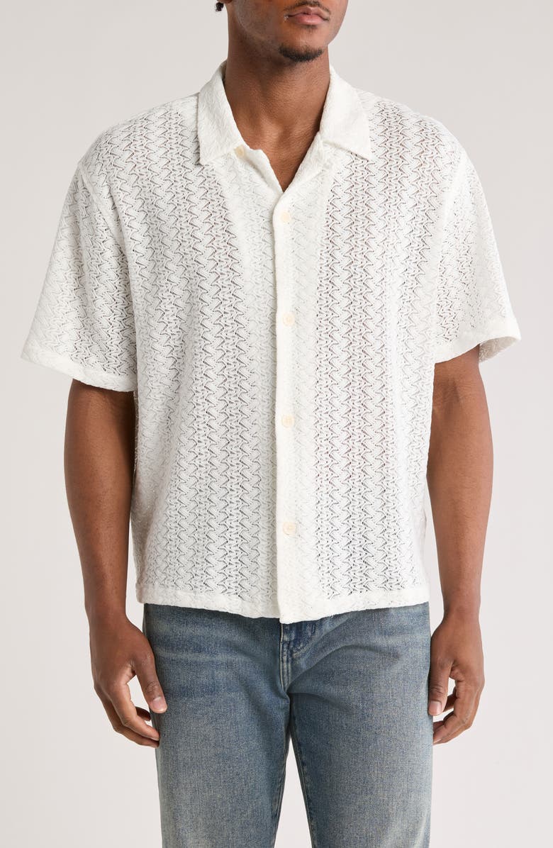 PacSun Lance Open Stitch Knit Camp Shirt, Main, color, 