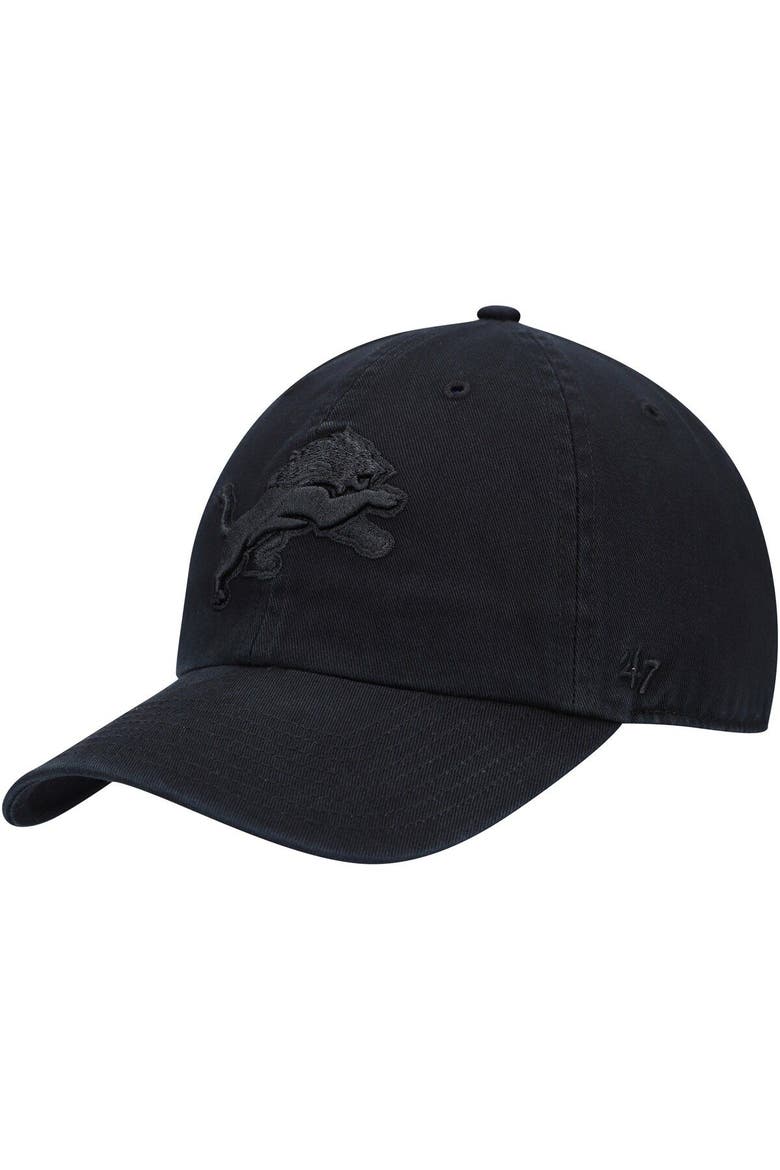 Men's '47 Black Detroit Lions Team Tonal Clean Up Adjustable Hat, Main, color, Black