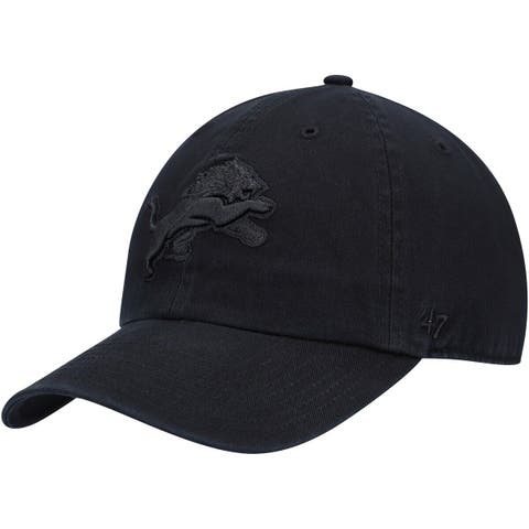 Men's '47 Black Detroit Lions Team Tonal Clean Up Adjustable Hat