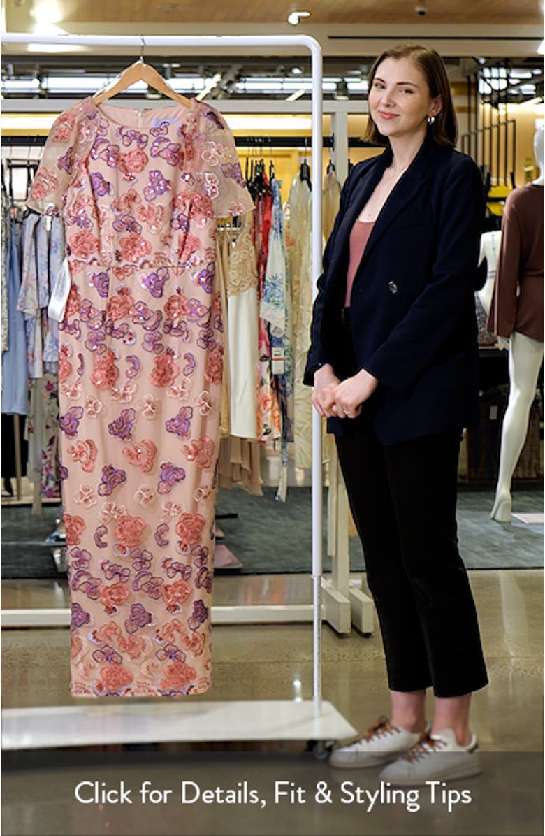 Teigen Sequin Column Gown, sales video thumbnail