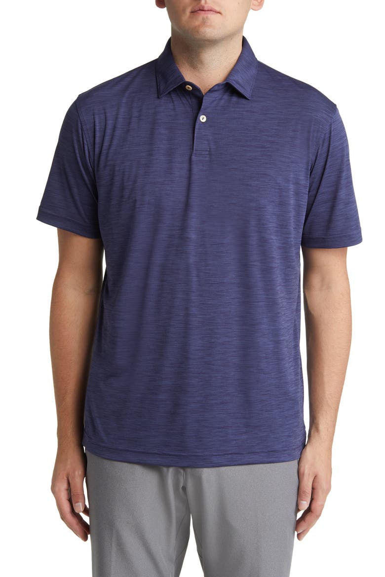 Featherweight Mélange Performance Polo, Main, color, NAVY