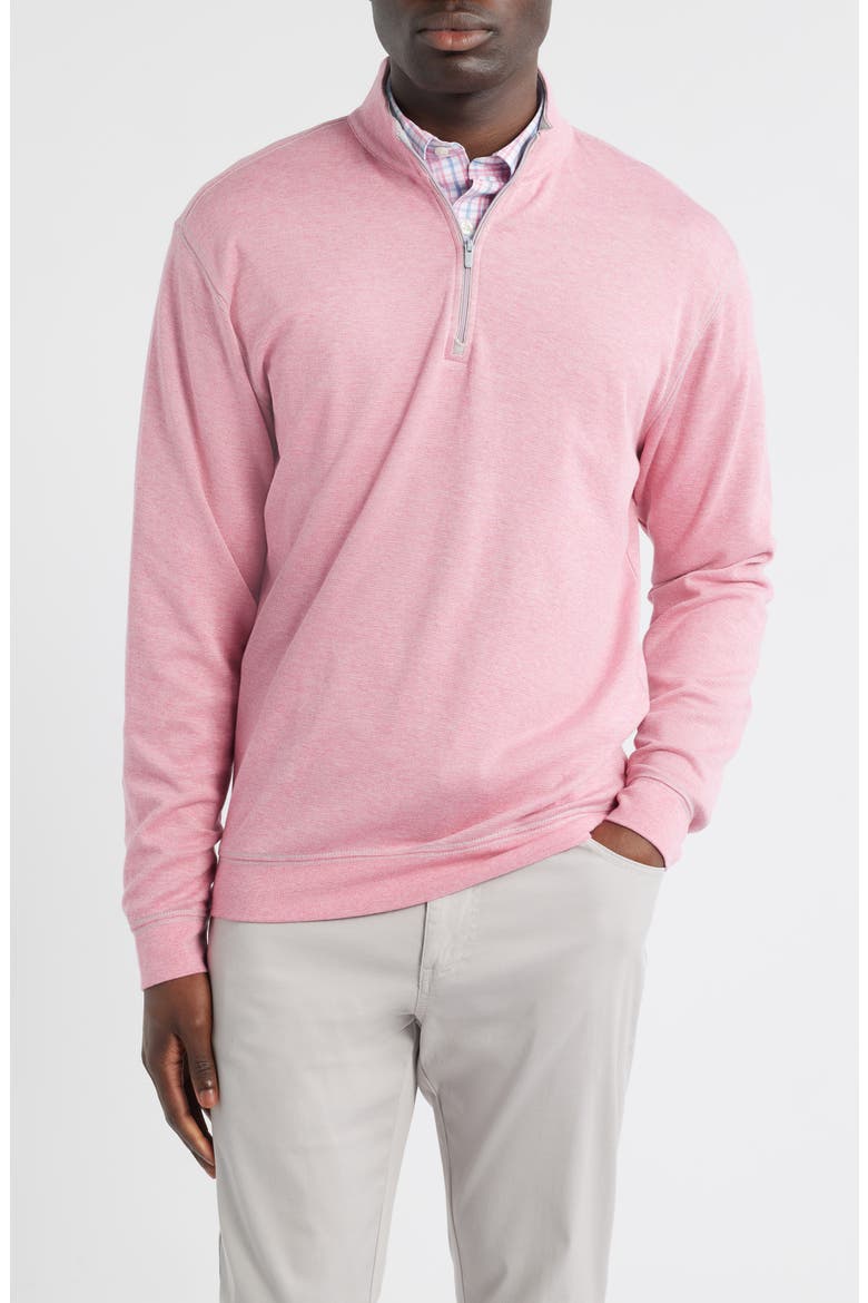 Hanks Heathered Quarter Zip Pullover, Main, color, BERRY
