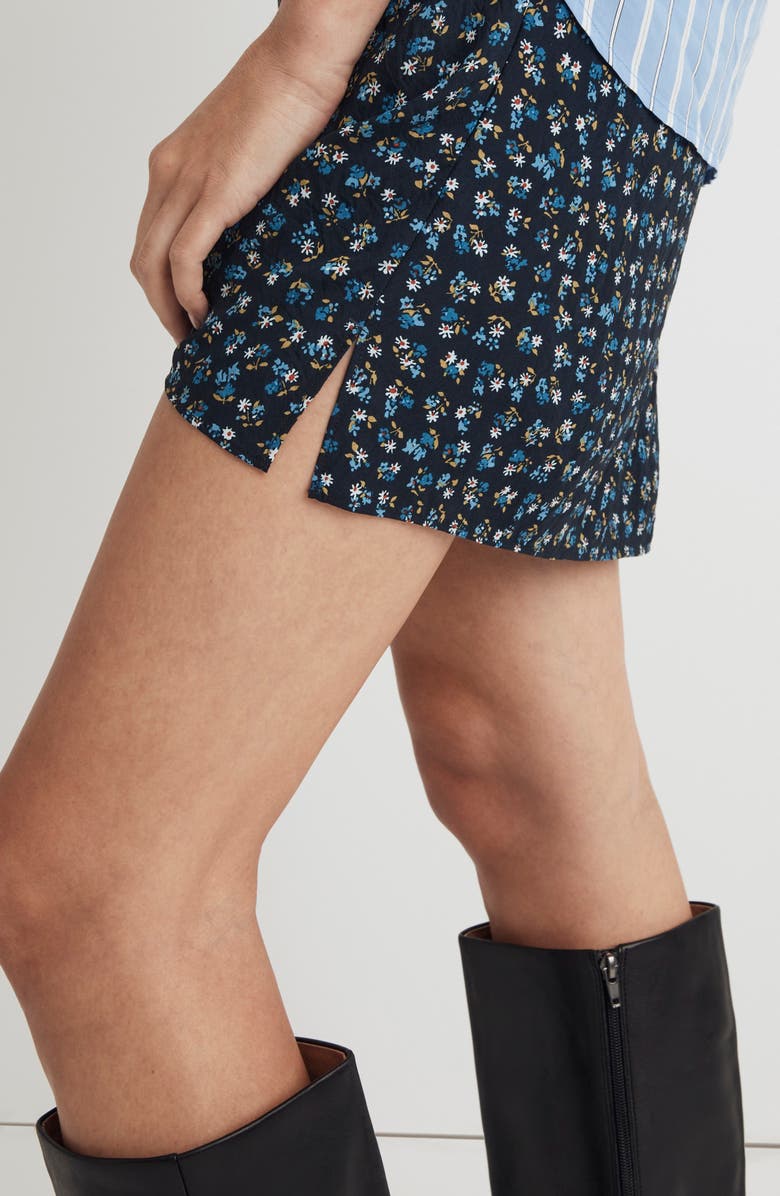 Madewell The Layton Floral Miniskirt, Alternate, color, Deep Indigo