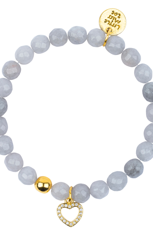 Little Miss Zoe Pave Heart Gemstone Bracelet