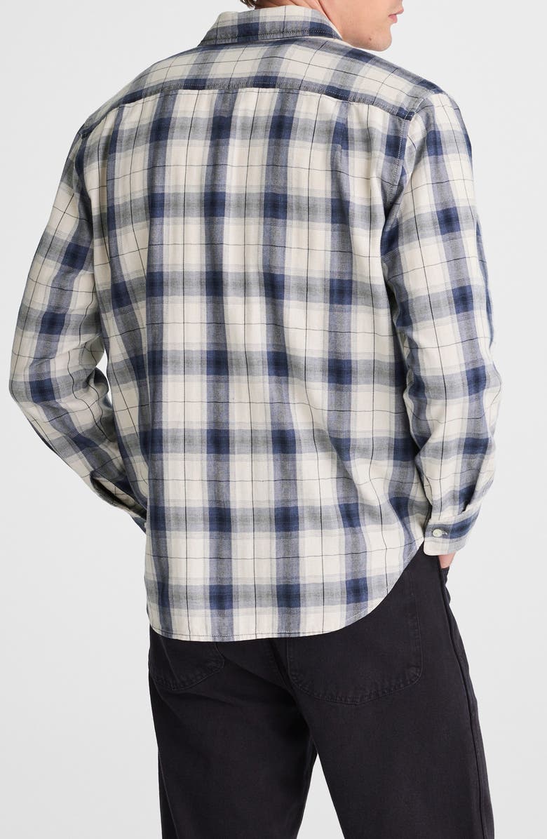 Madewell Lightweight Flannel Button Up Shirt, Alternate, color, Blue Heathered Plaid Oatmeal