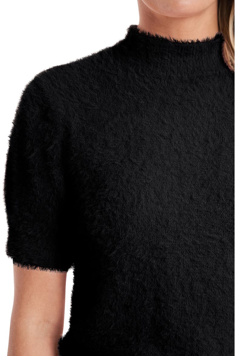 Eyelash Mock Neck Sweater, Alternate, color, RICH BLACK