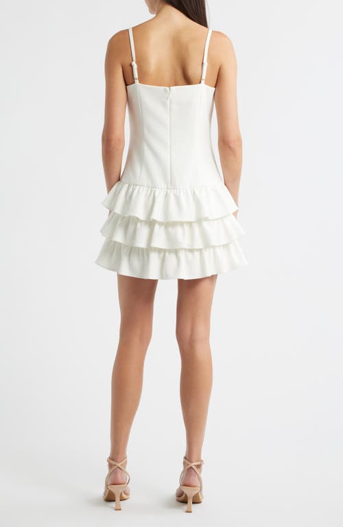French Connection Whisper Tiered Ruffle Minidress In White