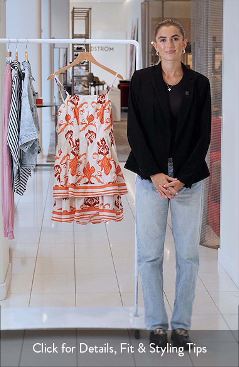 Isla Ikat Print Tiered Cotton Minidress, sales video thumbnail