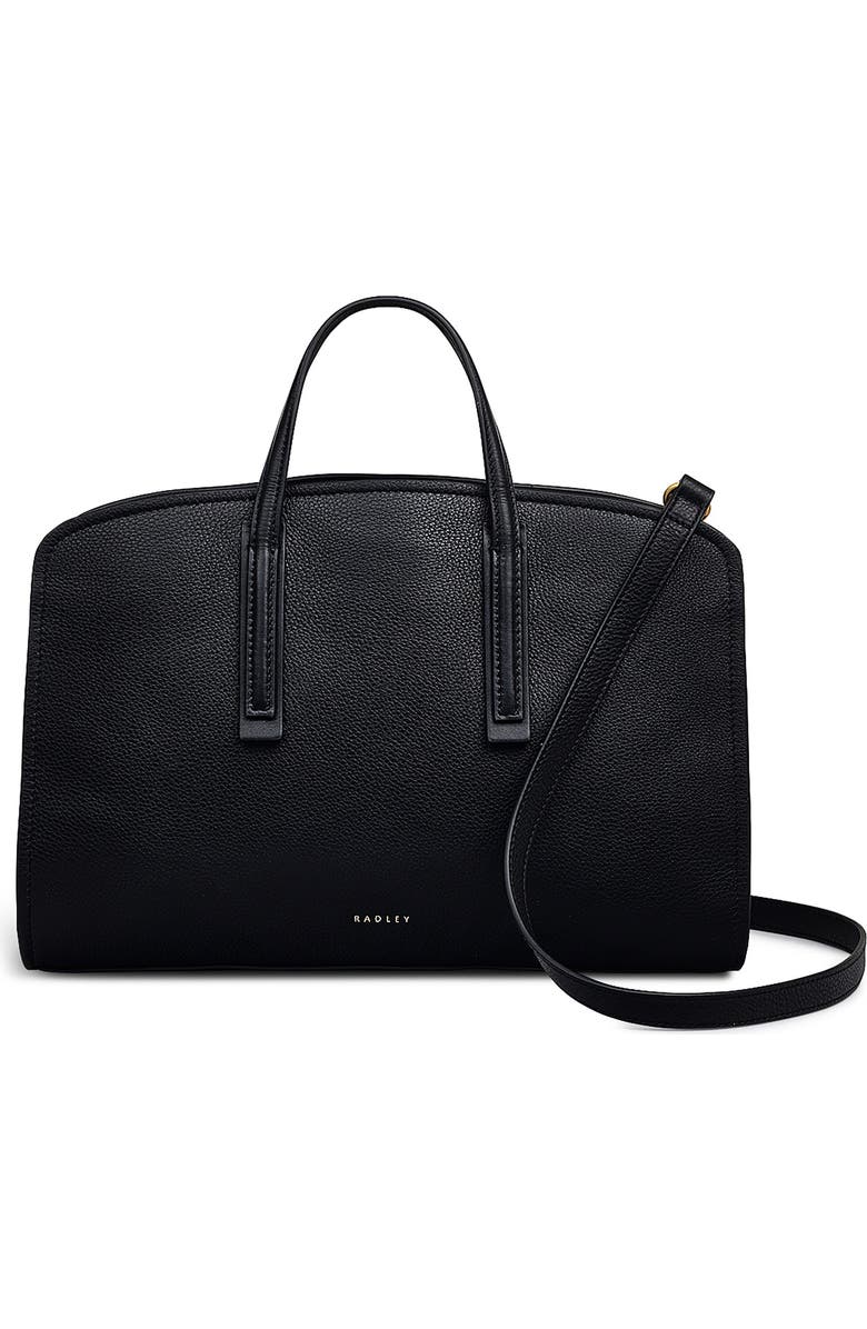 Radley Arragon Pebbled Leather Satchel, Main, color, Black