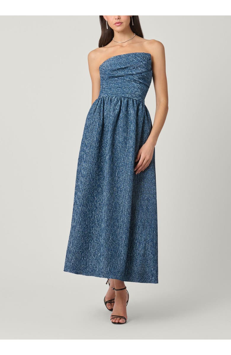 Shoshanna Midnight Sanders Sapphire Jacquard Dress, Main, color, Sapphire