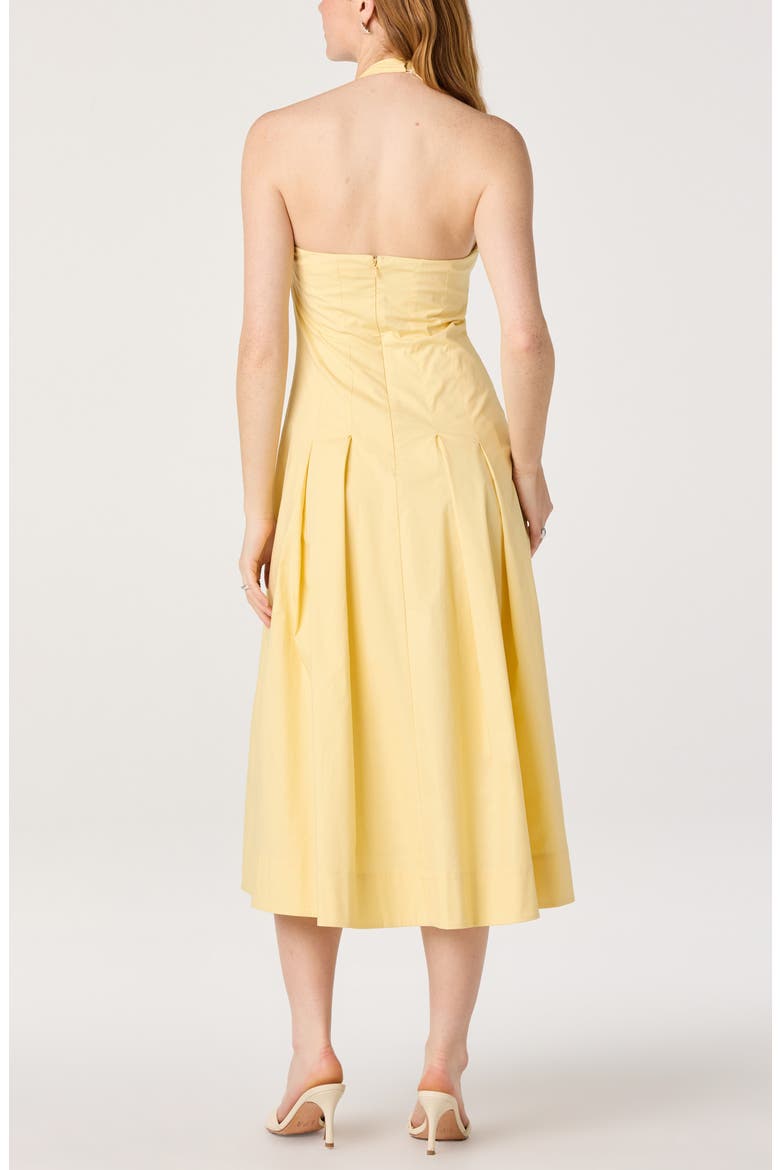 Janae Halter Midi Dress, Alternate, color, BUTTER YELLOW