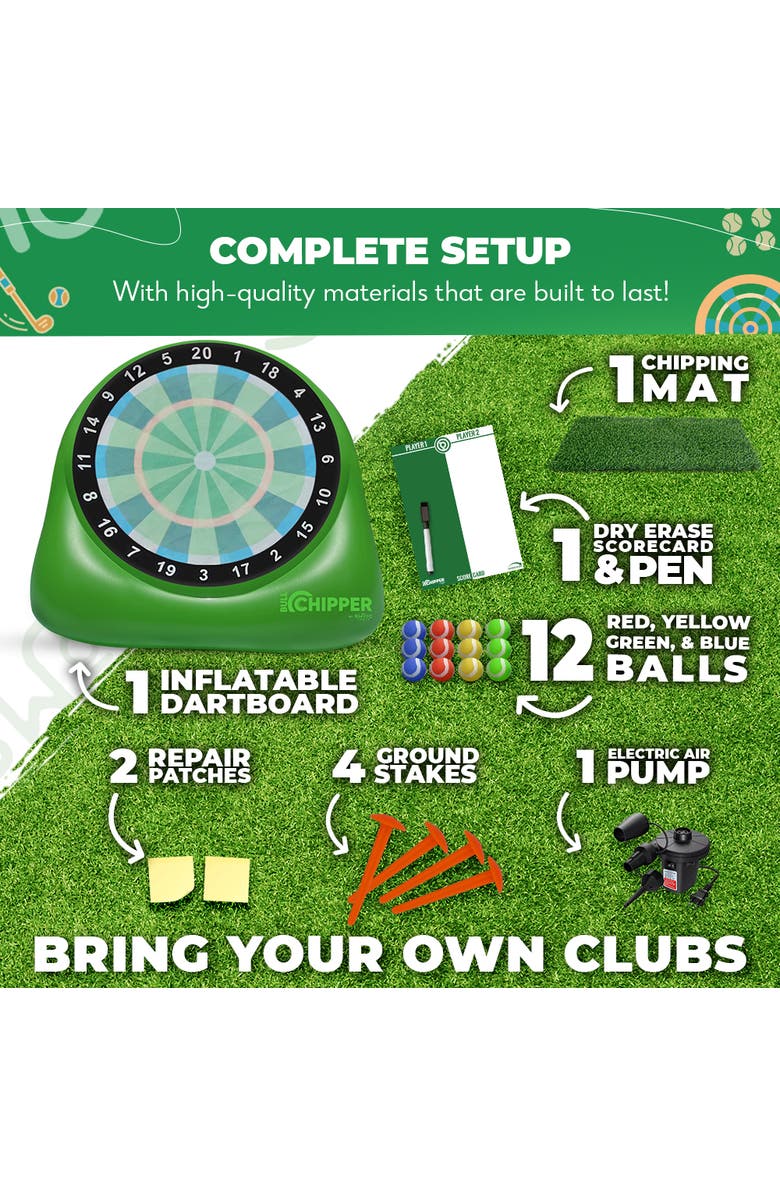 Swooc Games Bull Chipper | Giant Golf Darts, Alternate, color, Green