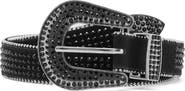 MANGO TEEN Rhinestone Faux Leather Belt