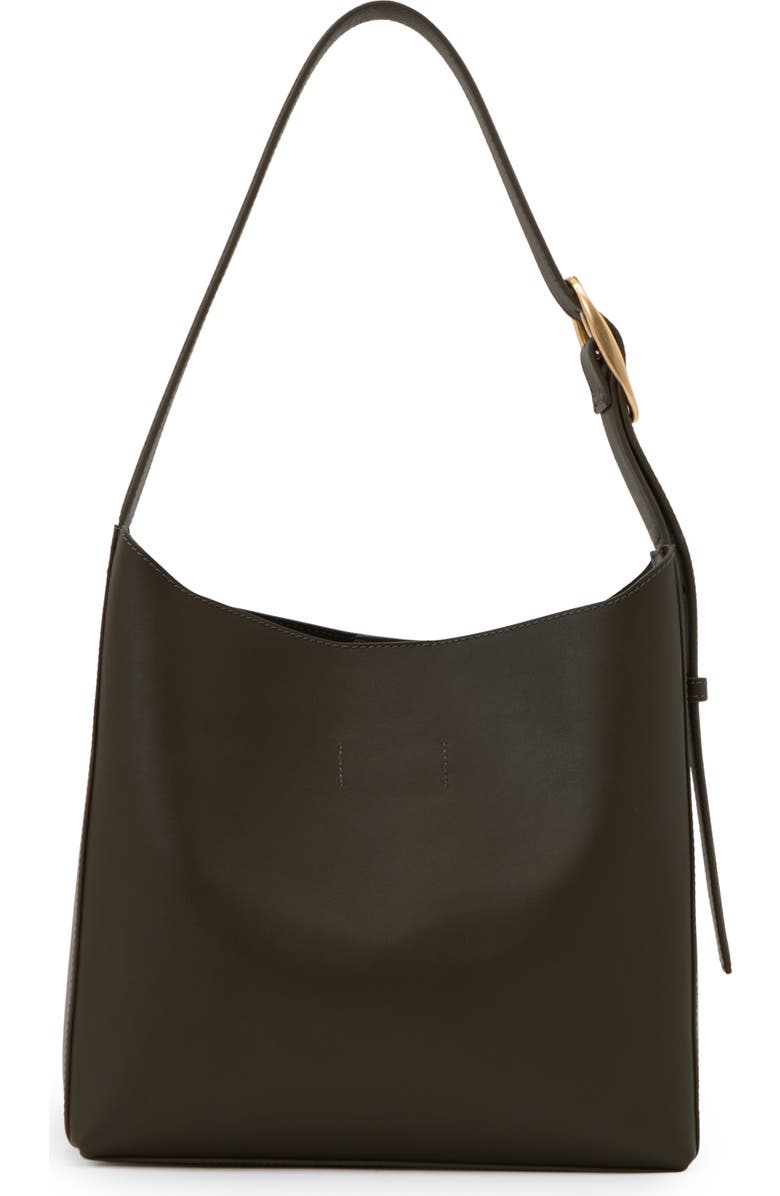 Reiss Greta Leather Shoulder Bag, Alternate, color, Green