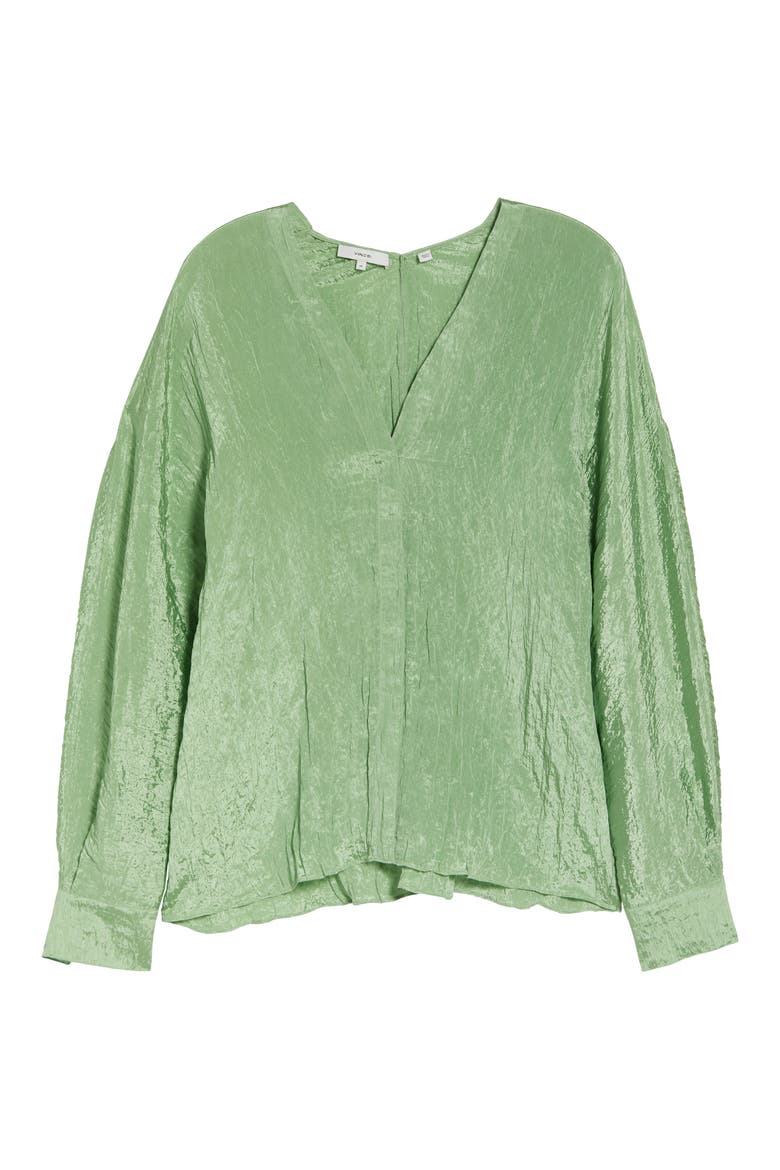 Double V-Neck Blouse, Alternate, color, PISTACHIO