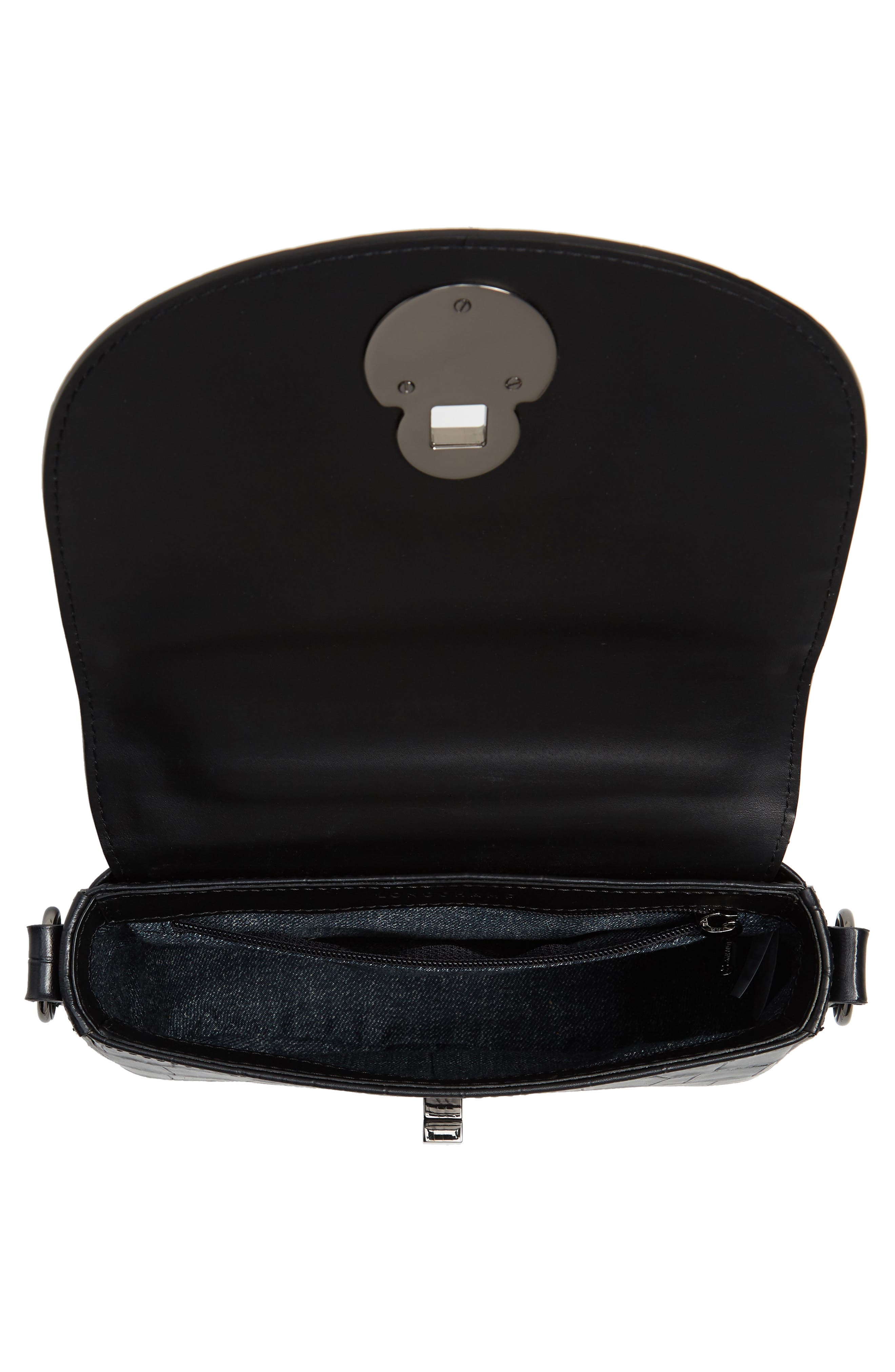 Longchamp Small Cavalcade Crocodile Embossed Leather Crossbody Bag, Alternate, color, 