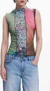 Desigual Mixed Print Mesh Tank