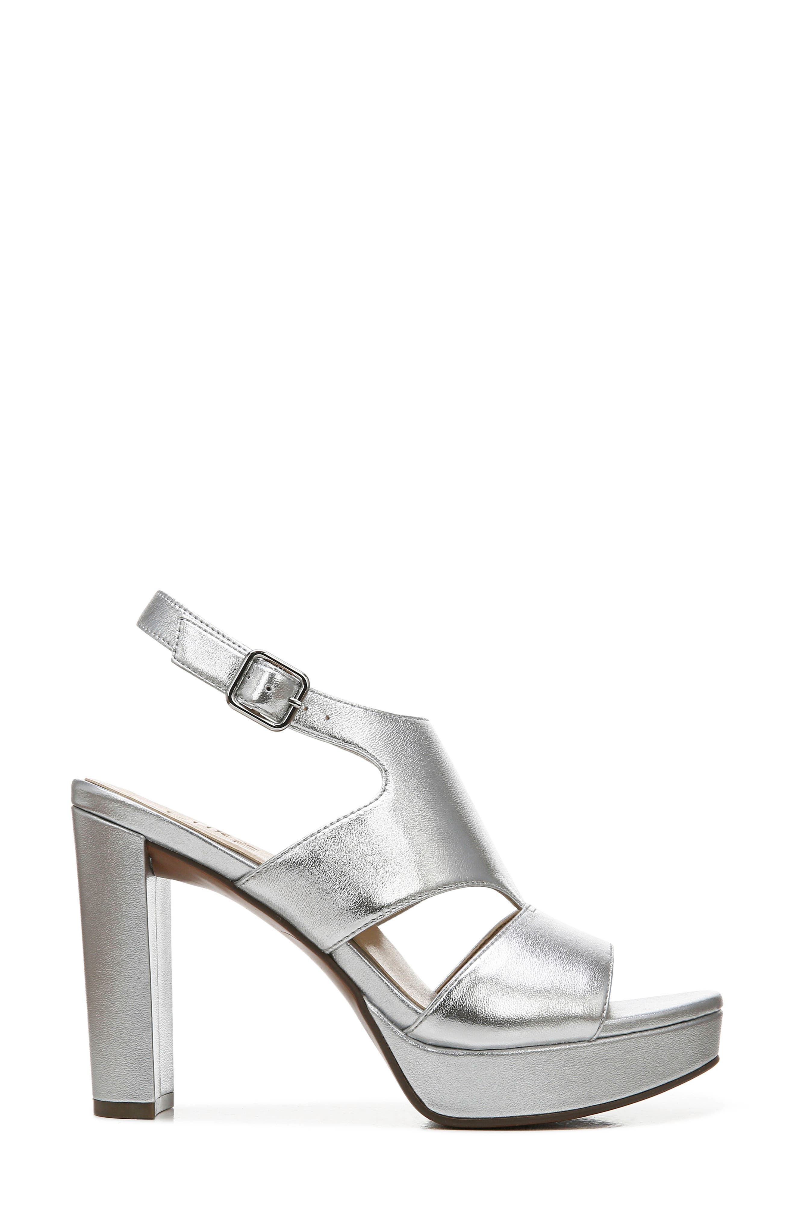 Maddie Platform Sandal, Alternate, color, SILVER LEATHER