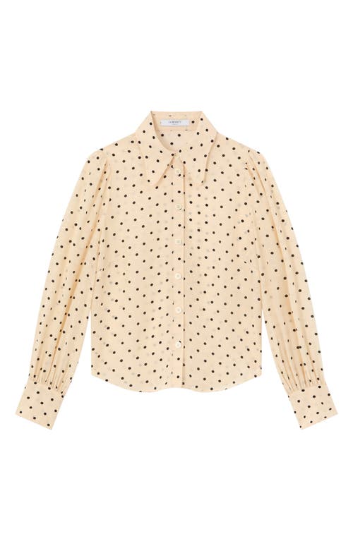 Lk Bennett Sonya Polka Dot Button-up Shirt In Cream