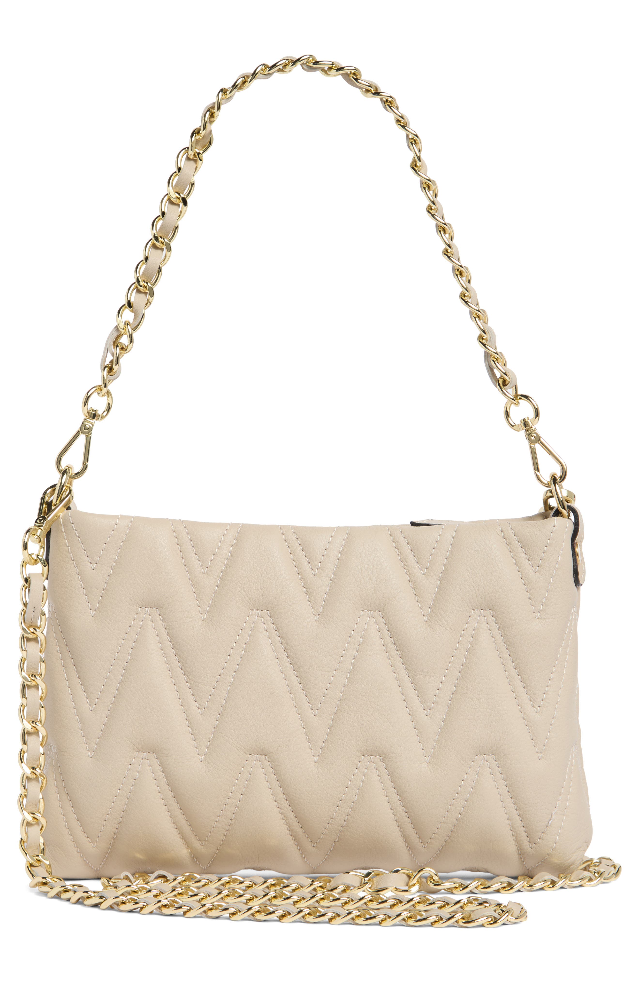 VALENTINO BY MARIO VALENTINO Vanille Diamond Quilted Leather Shoulder Bag, Alternate, color, Ice( Ivory)