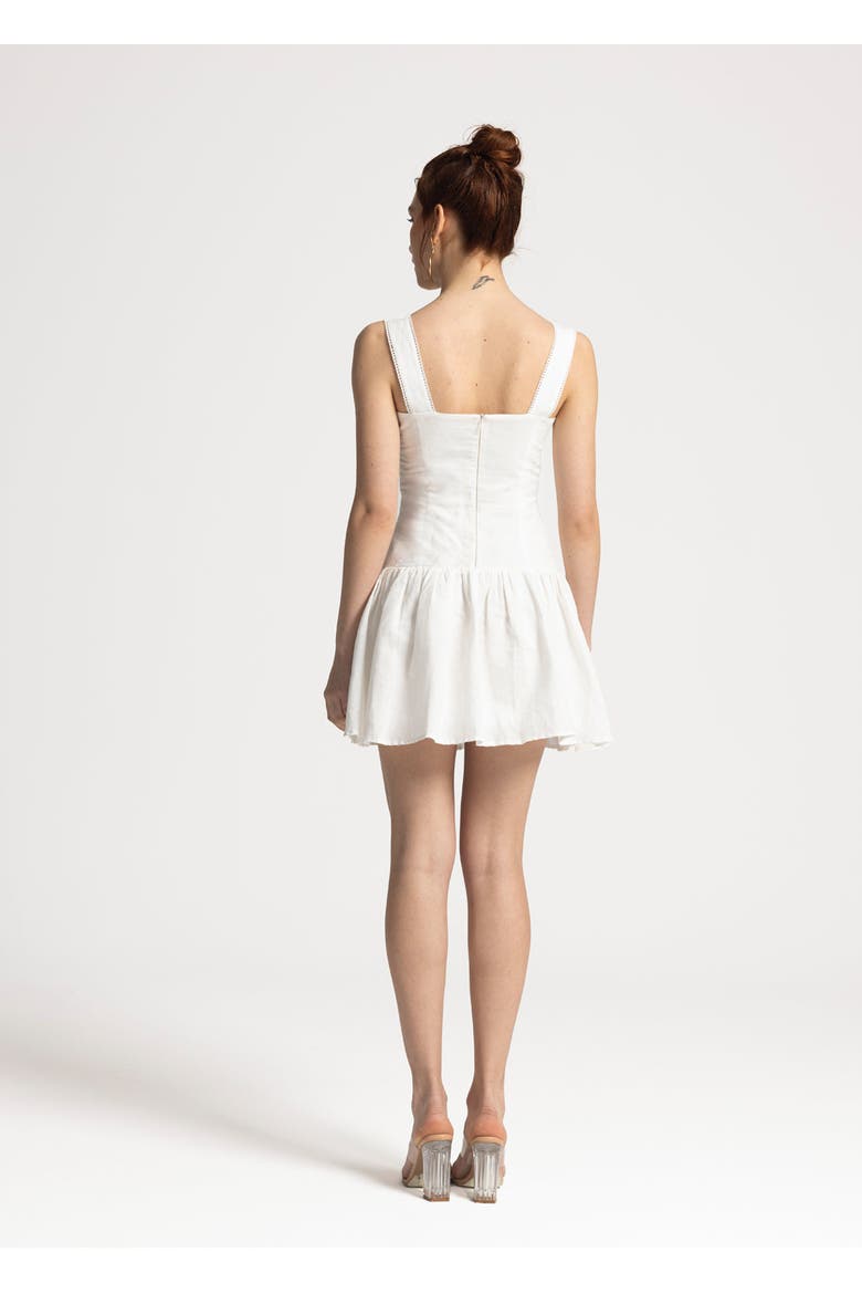 Milena Cotton Linen Blend Mini Dress, Alternate, color, White