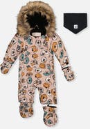 Deux par Deux Play Dog Faux Fur Hood Car Seat One Piece Snowsuit