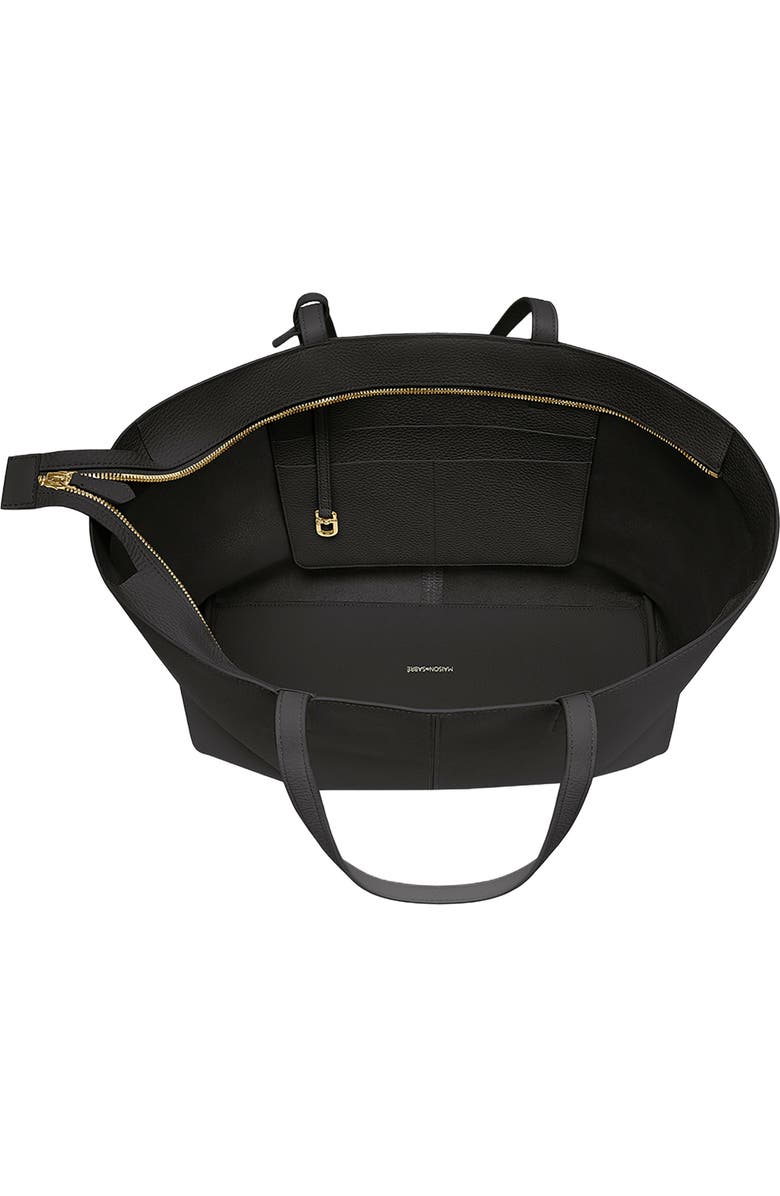 MAISON de SABRÉ Large Leather Zipped Soft Tote, Alternate, color, Black Caviar