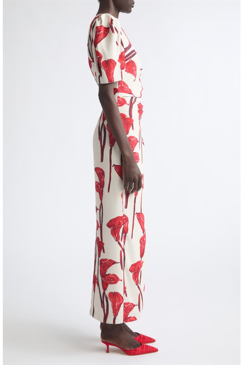 Floral Silk Ankle Length Gown, Alternate, color, CERAMIC MULTI